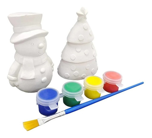 Set Para Pintar Pino De Navidad Y Muñeco De Nieve Navideño