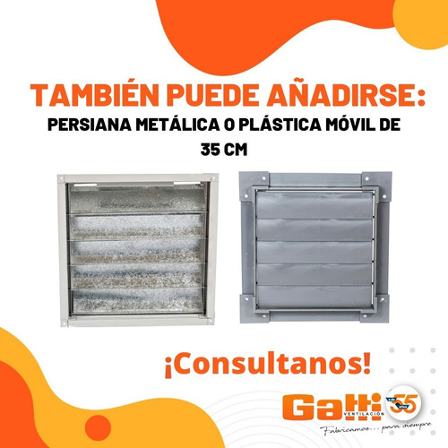 Extractor De Aire Axial Industrial 35 Cm P/ Pared Aro Plástico Gatti Ventilación