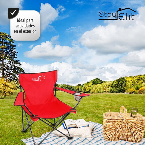 Imagen 5 de 5 de Silla Plegable Playa Camping Incluye Funda Y Portavaso
