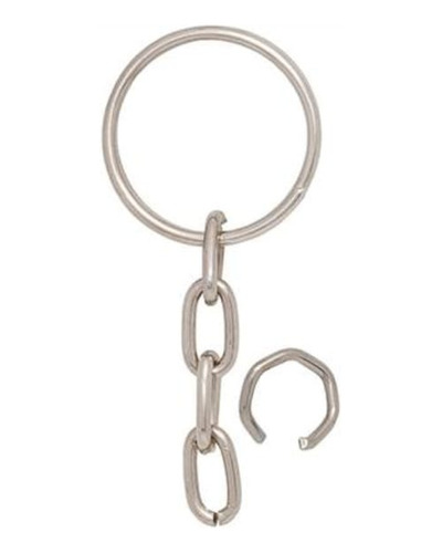 500 Argollas Espiral Para Llavero Con Cadena Alambre Cromado