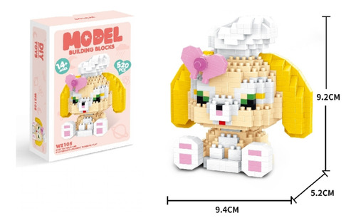 Mini Figura Armable Perrito Chef Con Orejas Amarillas