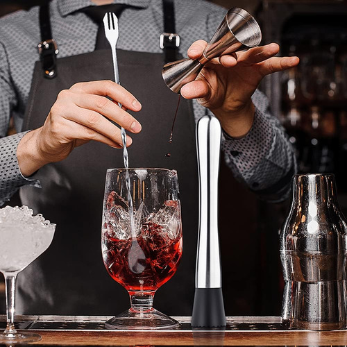 Set De Cóctel De Acero Inoxidable Con Cuchara Para Mezclar