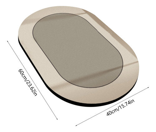 Alfombra De Baño En Forma De T, Superabsorbente Y Seca, Con
