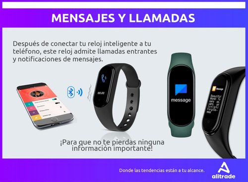 Imagen 5 de 10 de Smartband Reloj Inteligente Deportivo Bluetooth Calorías