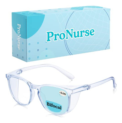 Pronurse Bifocal Safety Glasses, Prescription Goggles With R