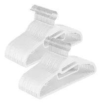 Comprar Paquete De 50 Percheros De Plástico Resistentes Blancos