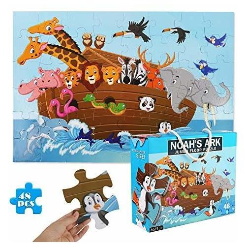 Puzzles De Piso De Pueblo Para Niños, 48 Piezas Jg4nk