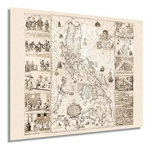 Historix Vintage 1734 Mapa De Filipinas - 24 X 30 Pulgadas F