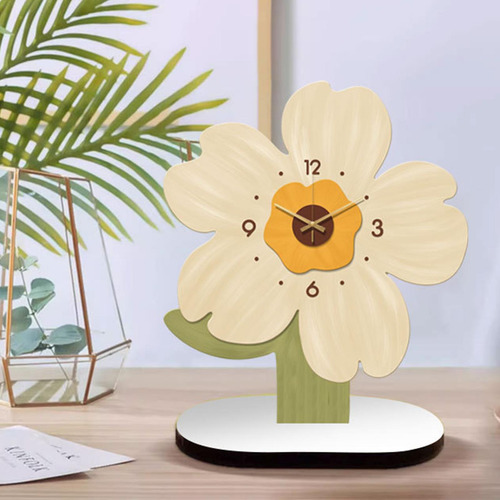 Reloj De Mesa Reloj Analógico Silencioso Decorativo Girasol
