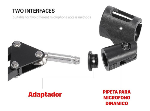 Soporte Para Micrófono Brazo + Filtro Antipop Redondo Elefir