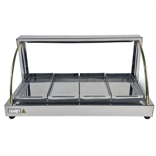 Estufa Vidro Curvo 4 Bandejas Inox Com Selo Do Inmetro 127v