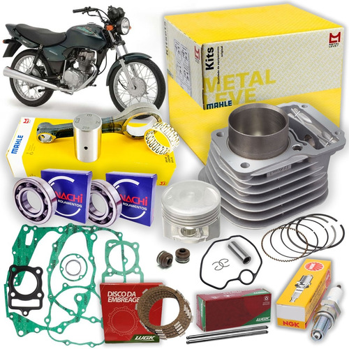 Cilindro Motor Titan 125 2003 Metal Leve Biela Junta Valvula