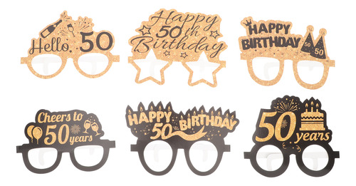 Gafas Para Decoración De Fiesta De Cumpleaños, 6 Pares, De G