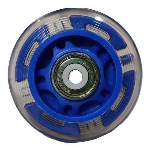 Ruedas Con Luz Luces Pvc 64 Y 70mm Con Rulemanes Abec7 X 8 Color 64mm/Azul