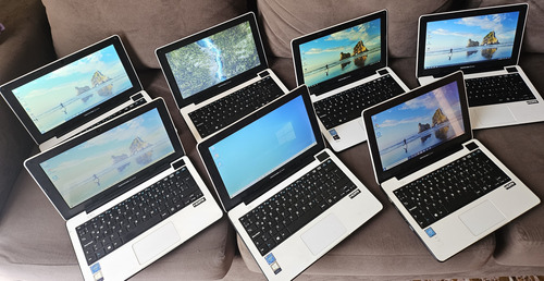 Netbook Intel Celeron 4gb 120ssd Pan14 Wifi Cam Win10 Blue Blanco (Reacondicionado)