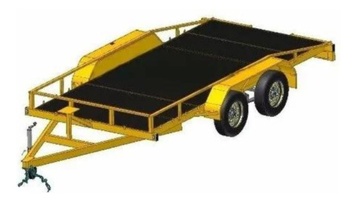 Projeto Carretinha Reboque Para Carro Veículos Rampa 2 Eixo