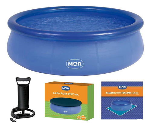 Kit Piscina Inflável Splash Fun 3400 Litros Mor 2,70m