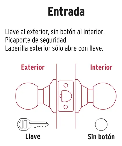 Cerradura Pomo Negro Oval Entrada Hermex 47912