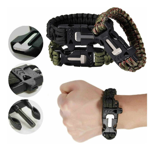 Brazalete De Emergencia Paracord Con Pedernal 2x 20