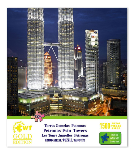 Rompecabezas Wuundentoy Gold Edition 1,500 Pzs, Torres Gemelas Petronas