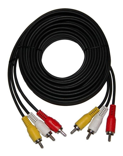 Cable Audio 3x3rca M/m 3 Mt Color Negro