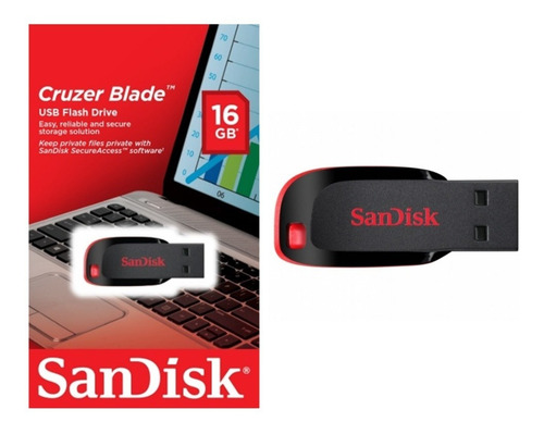 Imagen 3 de 3 de Memoria Usb Sandisk 16gb Cruzer Blade 2.0