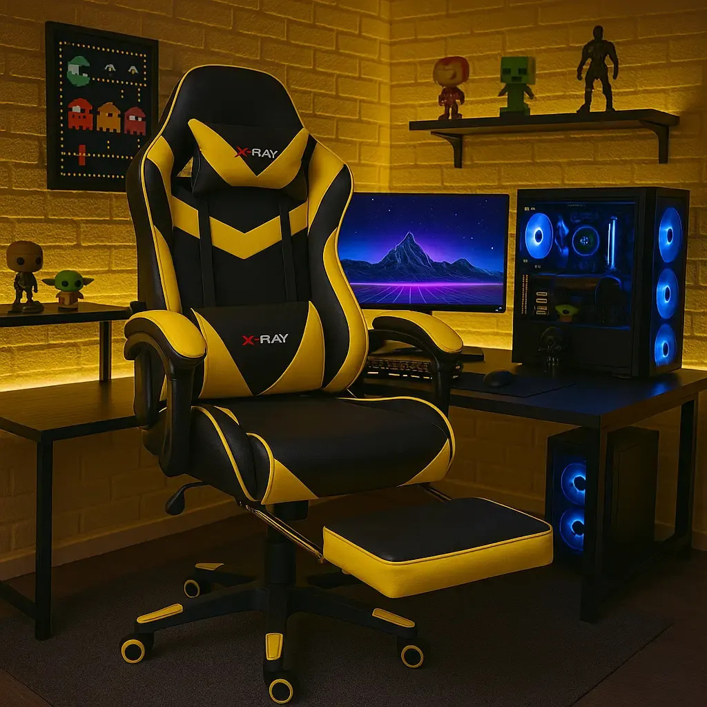 Cadeira Gamer X-ray Para Jogos/escritório Confortável Cor Amarelo