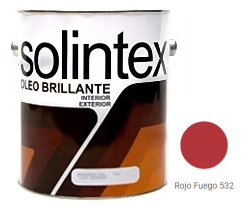 Pintura Oleo Brillante Rojo Fuego Solintex 1 Galon