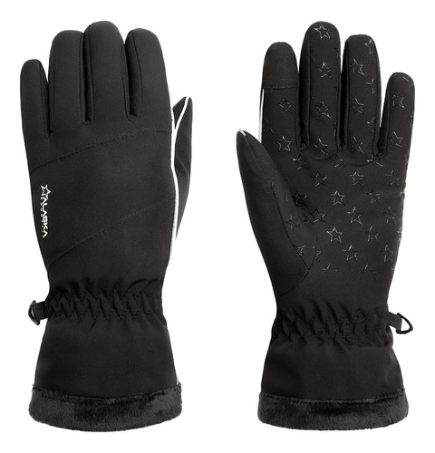 Guantes Ski Snowboard Mujer Alaska Milano Softshell Negro