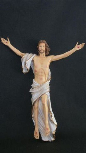 Ca35907 - Cristo Ressucitado Em Resina - 100cm