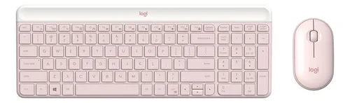 comprar Teclado Logitech + Mouse Mk470 Wireless Slim Usb Color Rosa