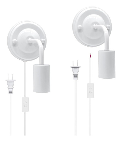Feyaim Lámpara De Pared Industrial Con Cable De Enchufe De 5