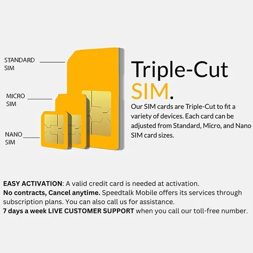 Sim Card Speedtalk Mobile Para Gps 5g 4g Lte - Plan 30 Días