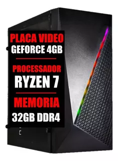 Pc Gamer Cpu Ryzen 7 / 32gb Ddr4 / Geforce 4gb / Ssd 480gb