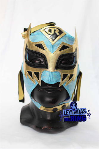 Máscara Profesional Del Luchador Volador Jr Azul/dorado