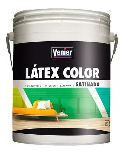 Látex Color Premium Interior Exterior Venier Satinado 1 Kg Color Ocre Luminoso