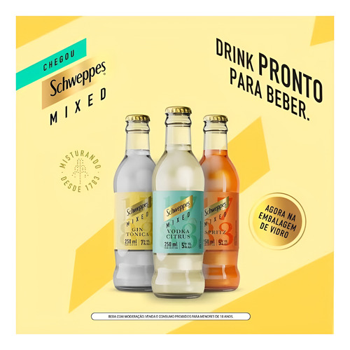 Drink Pronto Schweppes - Gin Tônica De 250ml - 12 Unidades