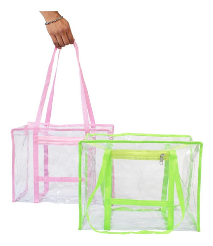 Bolsas Grandes Para Dama Transparentes 2 Pz