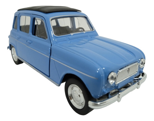 Renault 4 A Escala Coleccionable 1:32 Welly, Azul // 12cms.