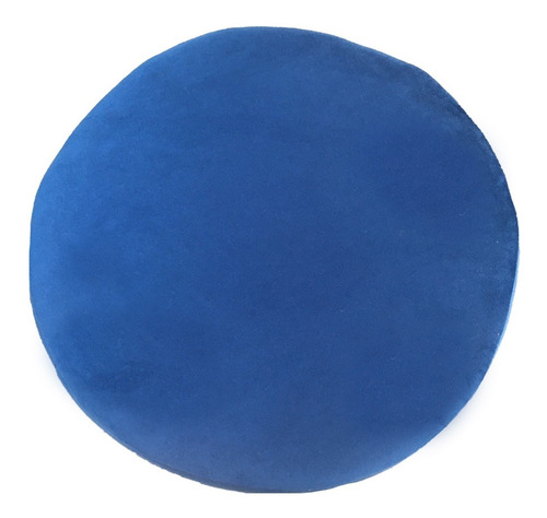 Puff Taburete Circular Suave Azul