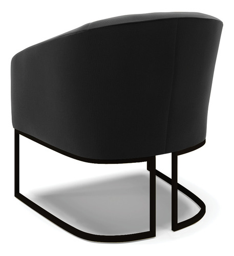 Kit 2 Poltronas Stella Suede Base Metálica Industrial Preto