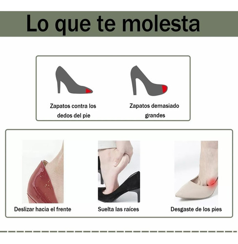 Almohadilla De Pie Relleno Para Zapatos Ajustables 2 Pares