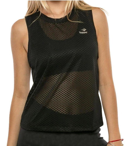Topper Remera Mujer - Trng Light Negro