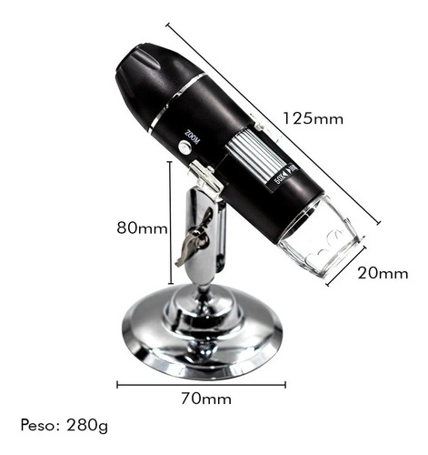 Imagem 4 de 4 de Microscópio Zoom 1600x Cam 2.0 Mp Profissional Digital Usb