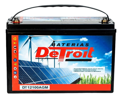 Batería Solar Agm 100 Ah 12v Ciclo Profundo Detroit