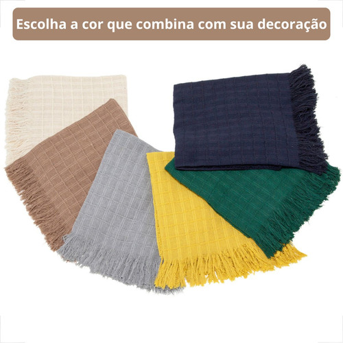 Manta Sofá Retratil 2 E 3 Lugares 170x240 Mt Grande 6 Cores Cor Cinza Desenho Quadriculado