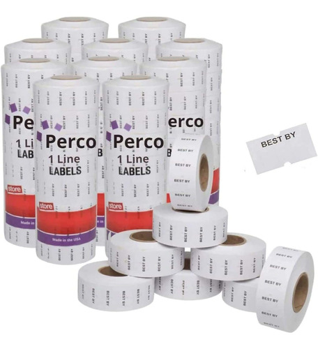 Perco Best By 1 Line Labels - 10 Fundas, 80.000 Mejores Por