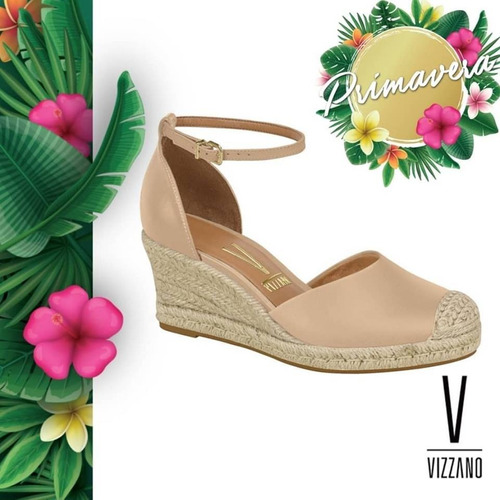 sandália vizzano espadrille bege