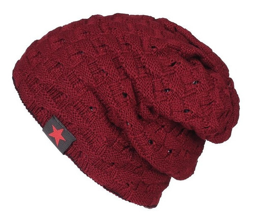 Beanie Chullo Color Guinda Unisex Estrella