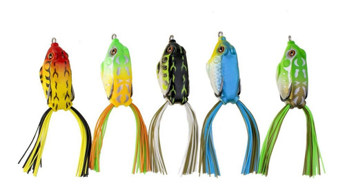 Kit Com 10 Iscas Artificiais Frog Sapo Para Traira + Estojo